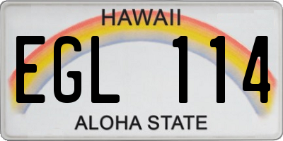 HI license plate EGL114