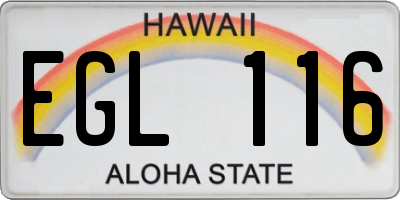 HI license plate EGL116