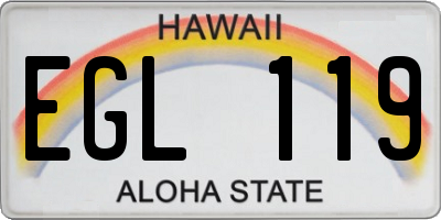 HI license plate EGL119