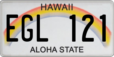 HI license plate EGL121