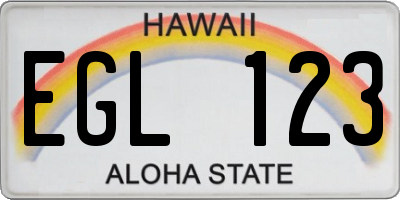 HI license plate EGL123