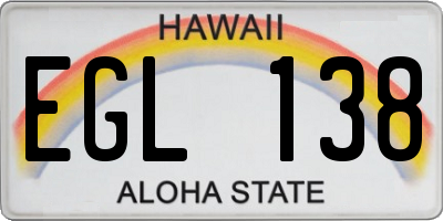 HI license plate EGL138