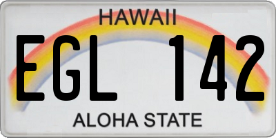 HI license plate EGL142