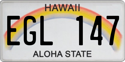 HI license plate EGL147
