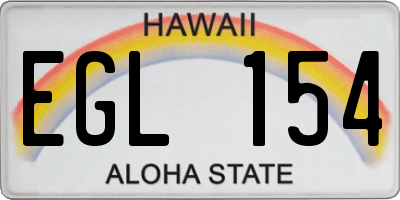 HI license plate EGL154