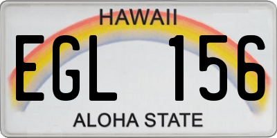 HI license plate EGL156