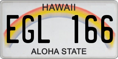 HI license plate EGL166