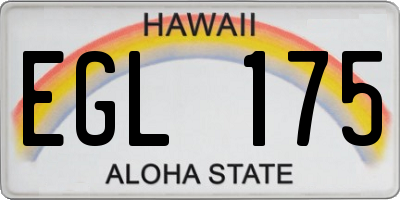 HI license plate EGL175