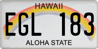 HI license plate EGL183