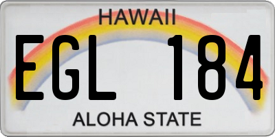 HI license plate EGL184