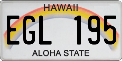 HI license plate EGL195