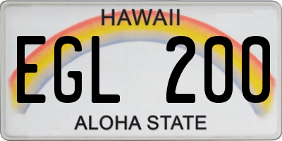 HI license plate EGL200
