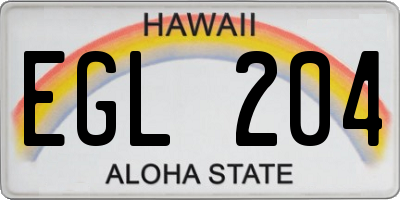 HI license plate EGL204