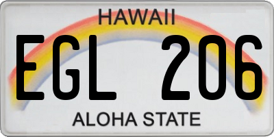 HI license plate EGL206