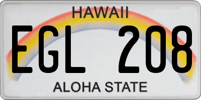 HI license plate EGL208