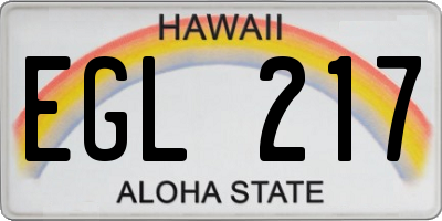HI license plate EGL217