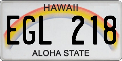 HI license plate EGL218