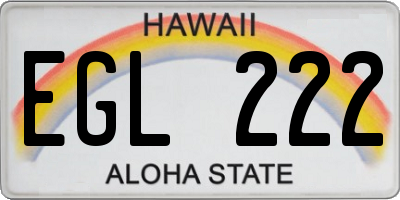 HI license plate EGL222