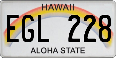 HI license plate EGL228