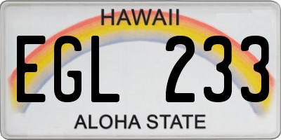 HI license plate EGL233