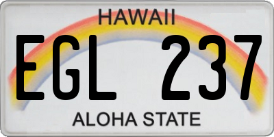 HI license plate EGL237