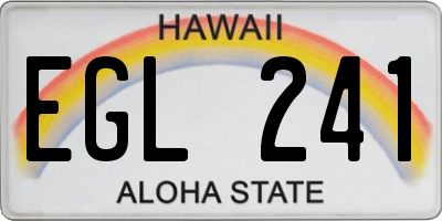 HI license plate EGL241
