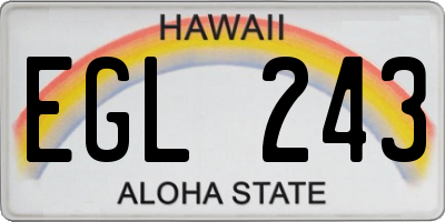 HI license plate EGL243