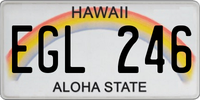HI license plate EGL246