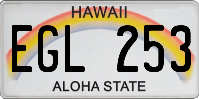 HI license plate EGL253