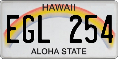 HI license plate EGL254