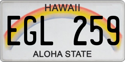HI license plate EGL259