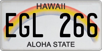 HI license plate EGL266
