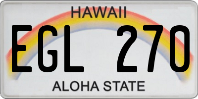 HI license plate EGL270