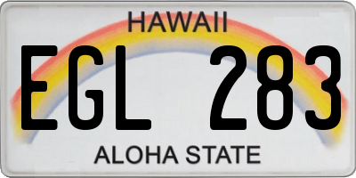 HI license plate EGL283