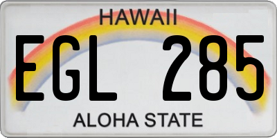HI license plate EGL285
