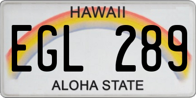 HI license plate EGL289