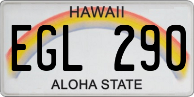 HI license plate EGL290