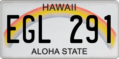 HI license plate EGL291