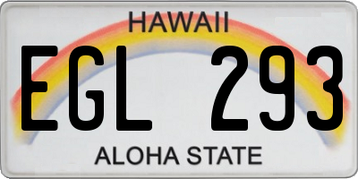 HI license plate EGL293