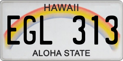 HI license plate EGL313