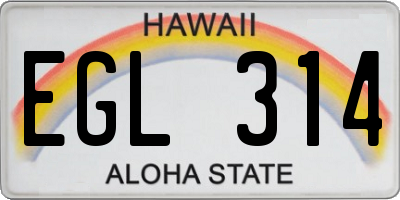 HI license plate EGL314