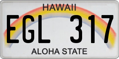 HI license plate EGL317