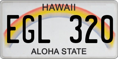 HI license plate EGL320
