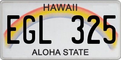 HI license plate EGL325