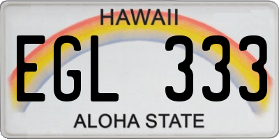 HI license plate EGL333