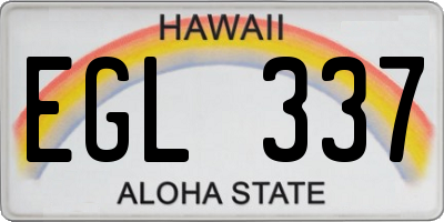 HI license plate EGL337