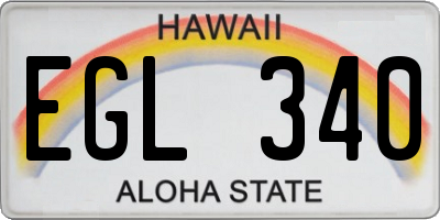 HI license plate EGL340