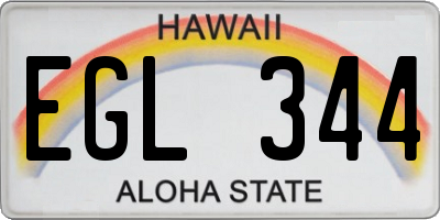 HI license plate EGL344
