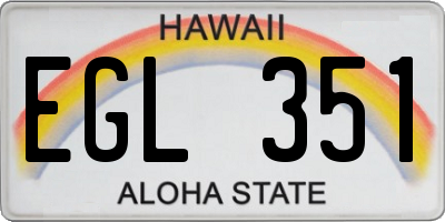 HI license plate EGL351