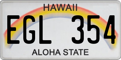 HI license plate EGL354